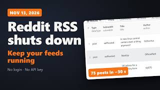 Reddit RSS Feeds Stop Working on Nov 13. Here's the Fix (No API Key)
