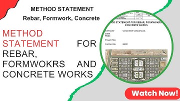METHOD STATEMENT FOR REBAR, FORMWOKRS AND CONCRETE WORKS What is Method Statement   QC Documents