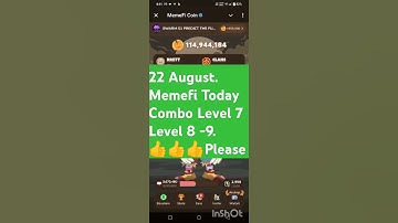MemeFi Daily Combo for all level || 22 August 2024 MemeFi Secret Tap Combo to earn 4,000,000 coins