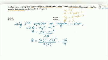 MDCAT 2018 MCQ: Calculate angular displacement of a wheel
