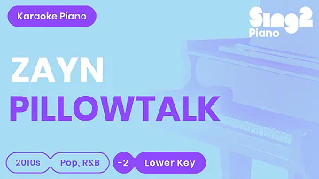 ZAYN - Pillowtalk (Lower Key) Karaoke Piano
