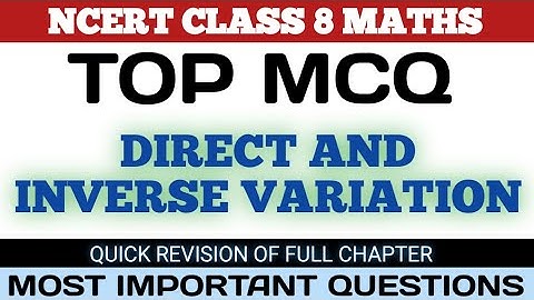 Best MCQ Class 8 Direct and Inverse Variation || Class 8 Maths NCERT // Class 8 Maths MCQ #mcqncert
