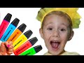 Sesha pretends to play with his Magic Pen - Preschool toddler learn color