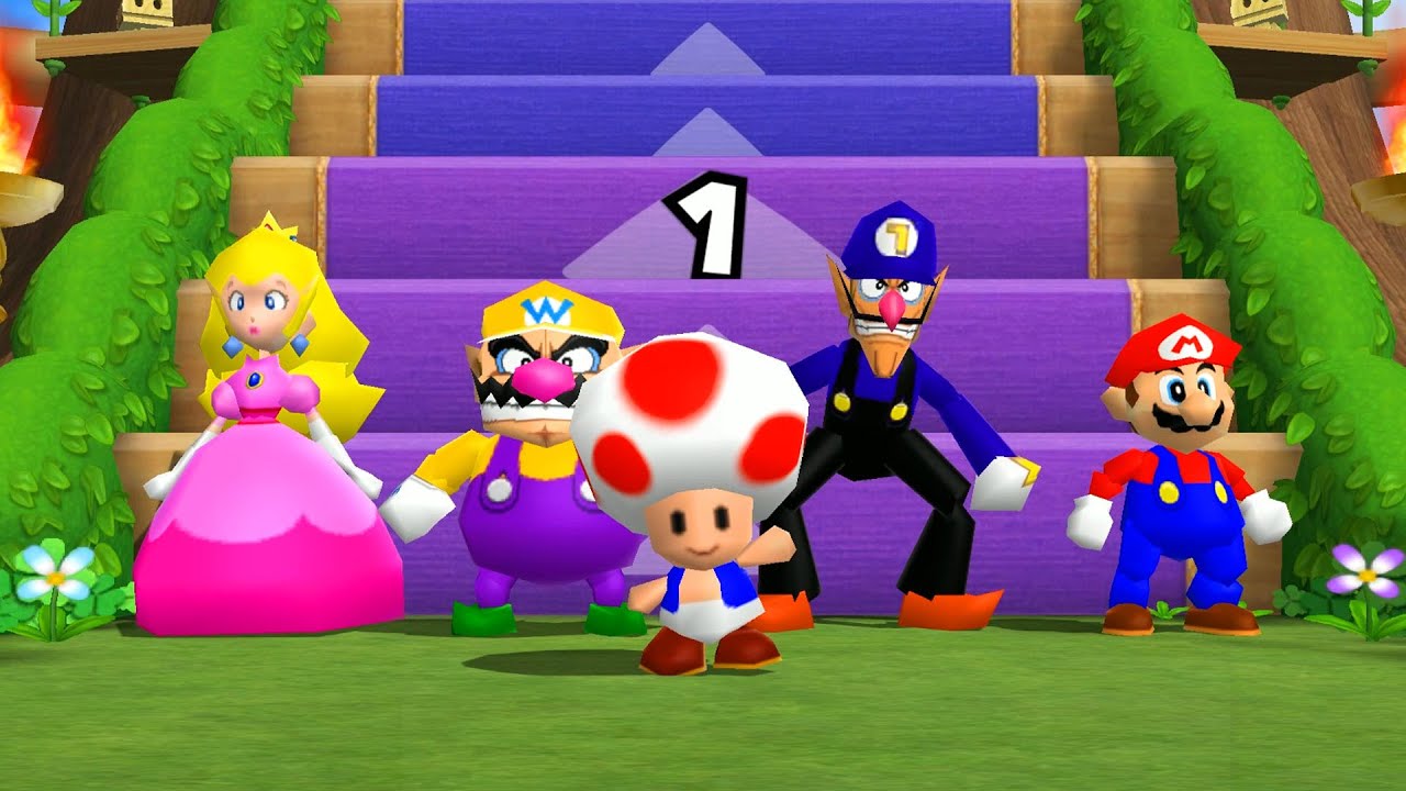 【マリオパーティ9】かちぬきバトルピーチVsワリオVsワルイージVsマリオ(COM最強 たつじん)