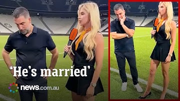 Awkward moment football manager desperately avoids eye contact with reporter