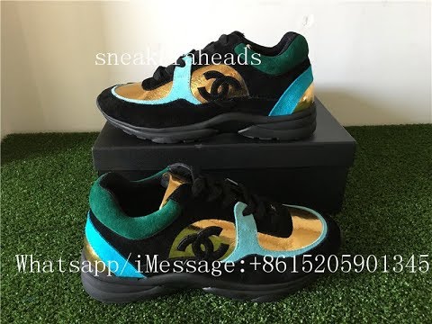 chanel sneakers black gold