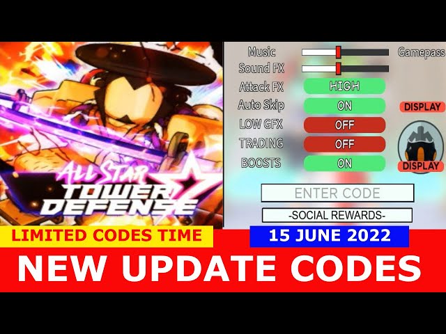 NEW UPDATE CODES [EVENT] All Star Tower Defense ROBLOX, LIMITED TIME CODES