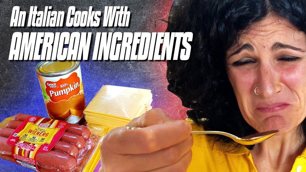 An Italian Tries to Cook with American Ingredients | Pumpkin, American Cheese & Hot Dog Challenge | Pasta Grammar