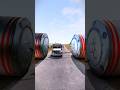 Colourful City Buses vs Hydraulic Crush in the game BeamNG.drive