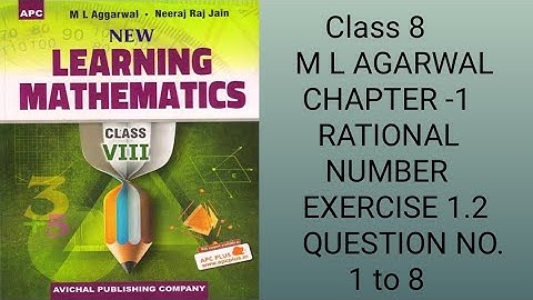 Rational Numbers | Ex 1.2 | Class 8 | M L Aggarwal ICSE LEARNING MATHEMATICS | Maths Korner|