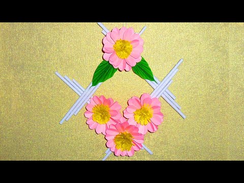 🌺 Beautiful paper flower 🌺 Wall hanging craft ideas Wallmate Декор Цветы на стену своими руками 🌺🌺🌺