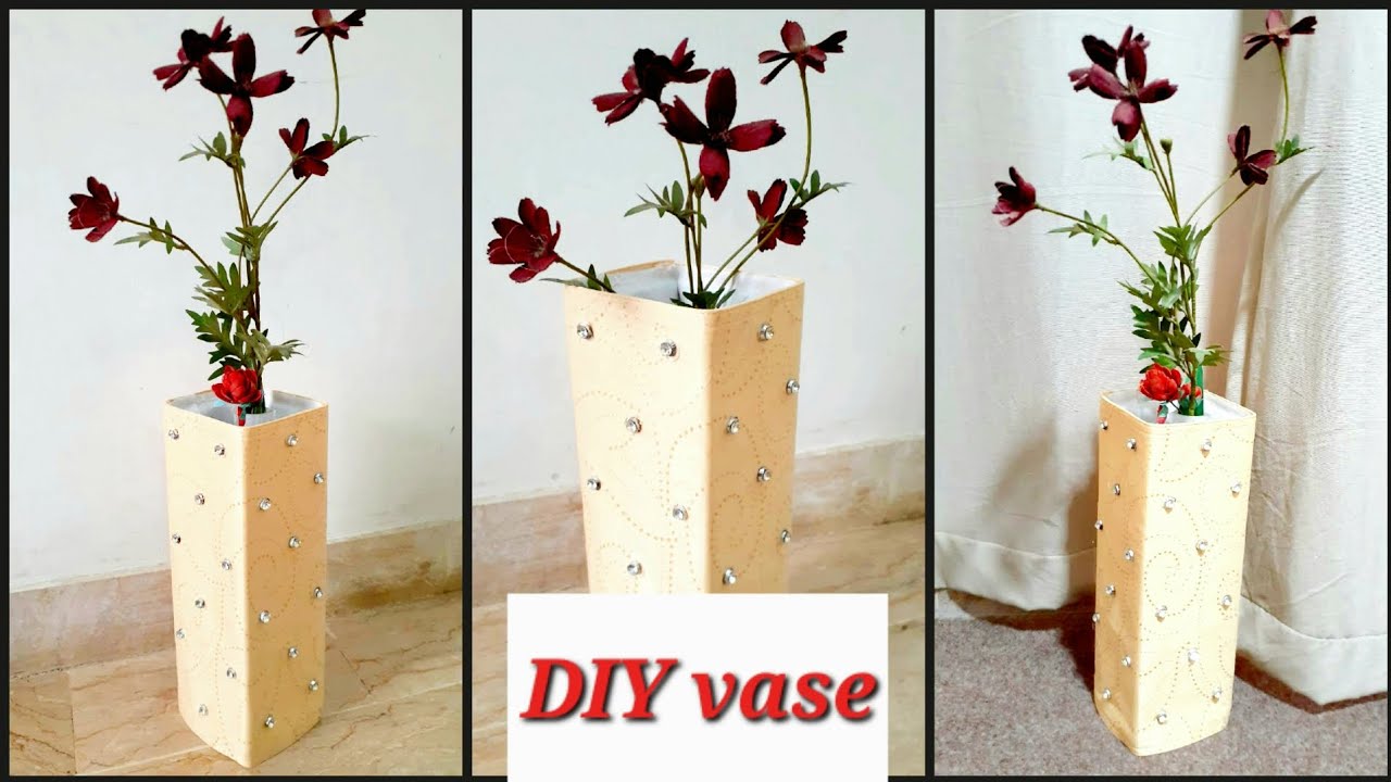 Handmade DIY vase making | Empty box craft ideas by @ArtistrywithKK-KehkashanKhan