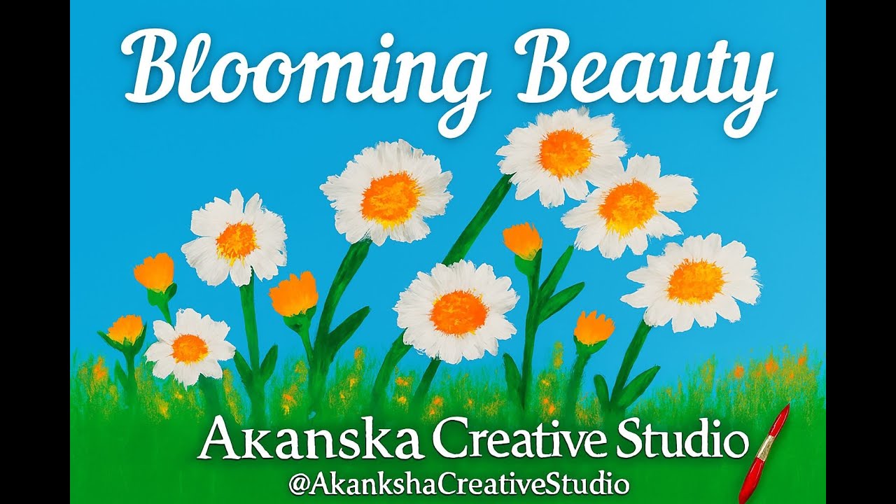Blooming Beauty: Vibrant Flower Painting in Acrylics 🌸🎨