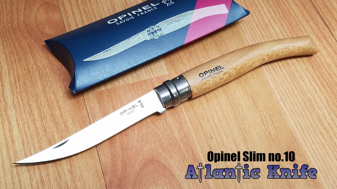 Opinel pocket knife No. 12 Slim Line, stainless steel, beech