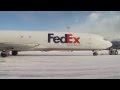 Fedex Plane Lands at Merrill Field in Anchorage Alaska