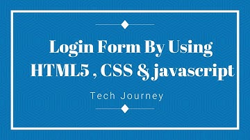 Login Form By Using HTML5, CSS & Javascript || Form Validation || Speedup Art || Tech Journey