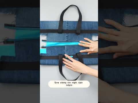 Turn Old Jeans into a Beautiful DIY Zipper Bag ✂️👖👜 #tips #diy #recycle