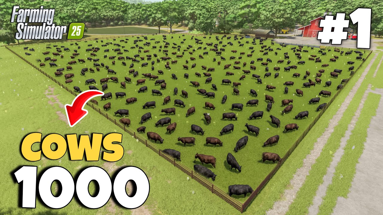 Я построил ферму на 1000 коров для нового стартапа! | 100 Cows Challenge | Farming Simulator 25