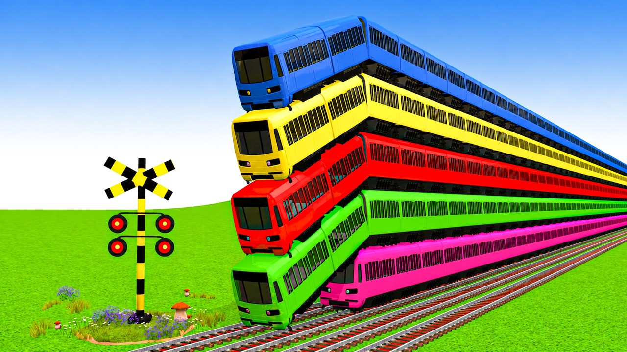 【踏切アニメ】あぶない電車 TRAIN 2026 Climping Pynamid | Railroad Crossing Animation #train #1million