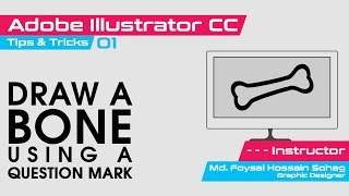 Draw a bone by using a question mark - Adobe Illustrator Tips & Tricks 01
