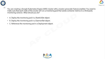 Q30. You are creating a Google Kubernetes Engine (GKE) cluster with a cluster autoscaler feature