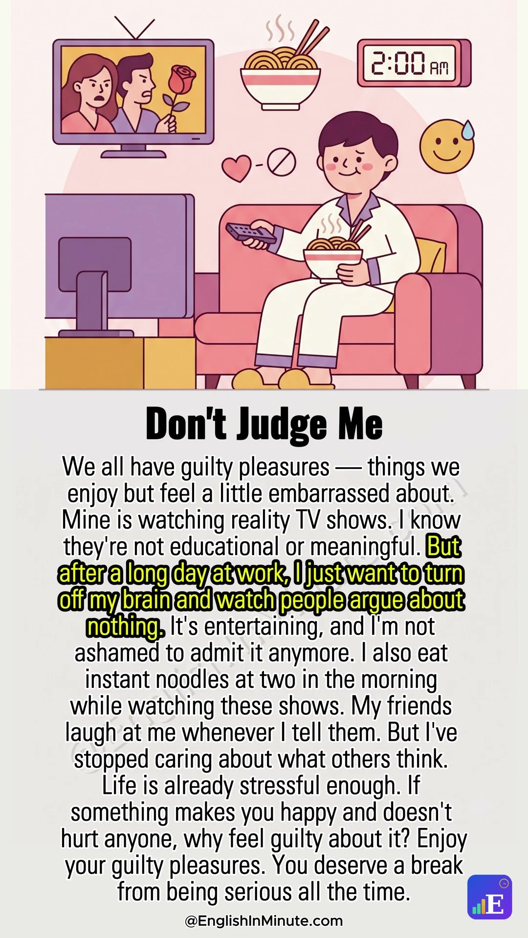 🍩 My Guilty Pleasure | 1-Minute English Reading (Pre-Intermediate)