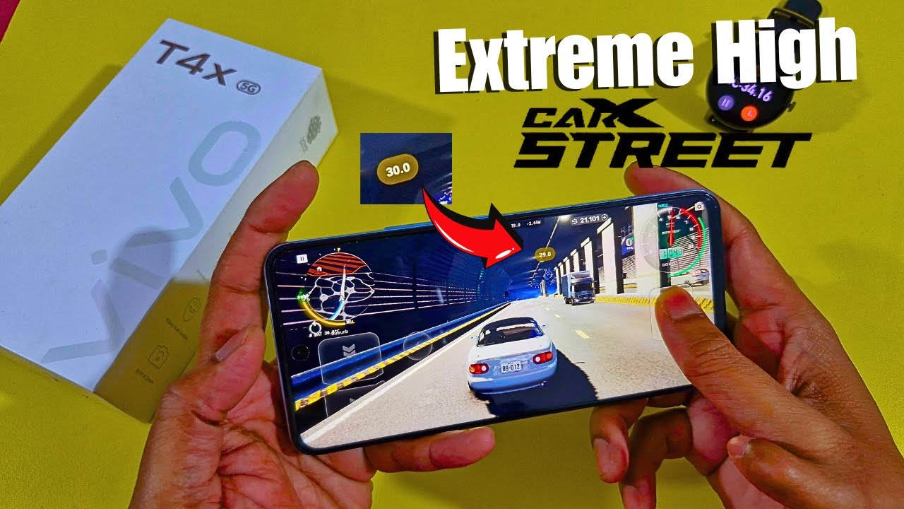 ViVO T4X 5G CarX STREET Gaming Test with FPS Meter