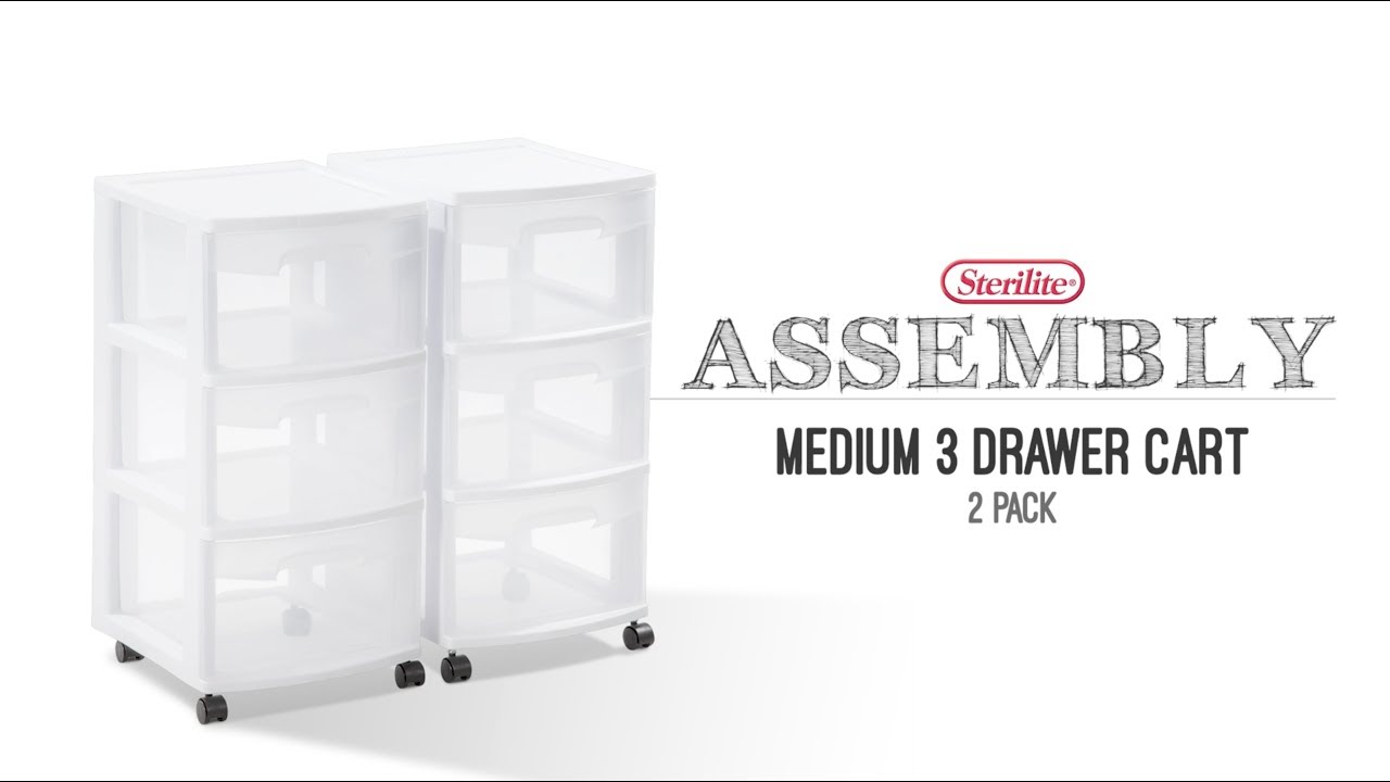 Sterilite 3 Drawer Cart Assembly Youtube