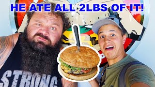 STRONGMAN VS. HUGE BURGER!