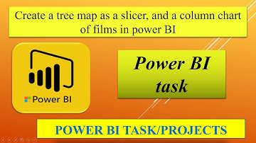 Create a tree map as a slicer, and a column chart of films in power BI/Power BI Task.