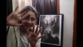 Deer Drawing Timelapse | Realistic Charcoal Art screenshot 3