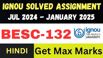 BESC 132  solved assignment 2025 ll Hindi Medium ll JAN25-JUL25 (@IGNOUWalaFoji )