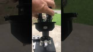 Detailed American Optical AO Spencer Lens Co.  Microscope w/ 4 Objectives & Illuminatior Profile