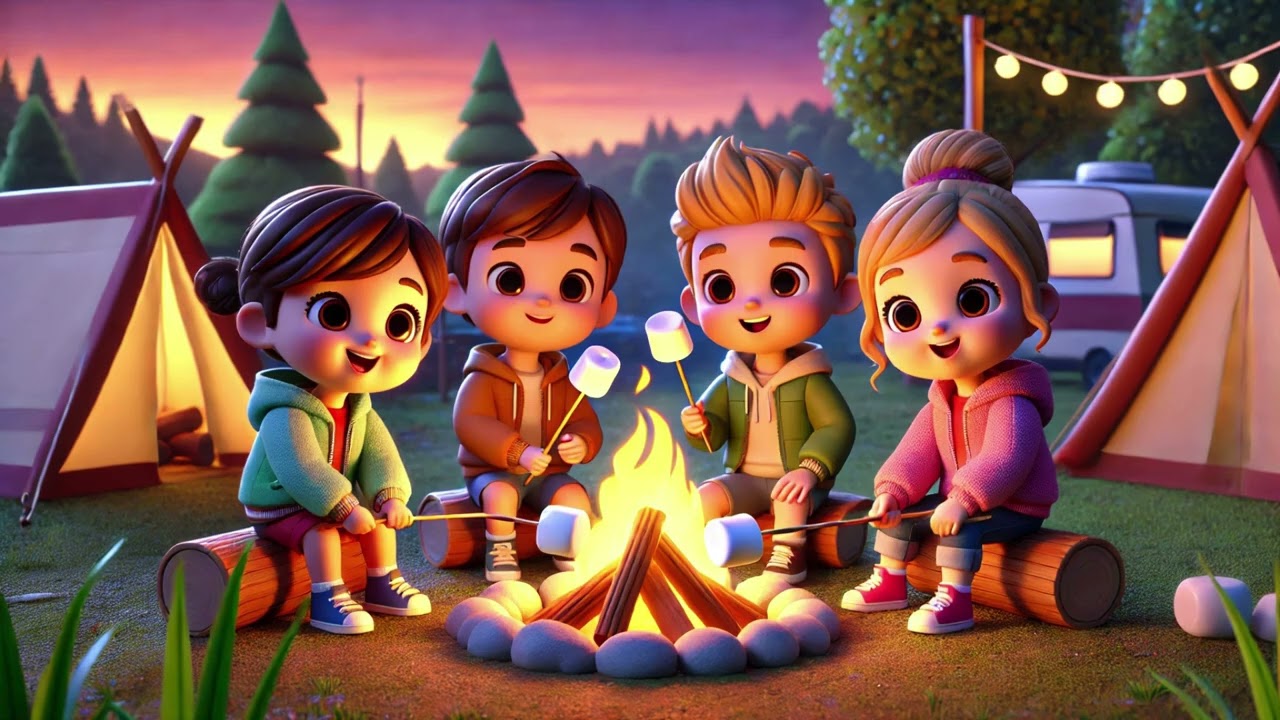 🔥🍡 Bonfire Marshmallow Song – Toasty Treats, Starry|Nursery Rhymes & Kids Songs