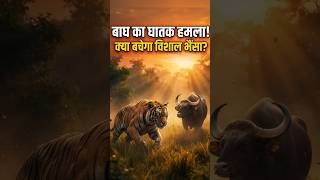 एक छलांग... और विशाल भैंसा हुआ ढेर 🐅🔥! #shorts #animals