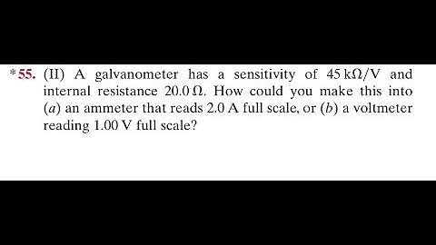 A galvanometer has a sensitivity of 45 and internal resistance 20.0 How could you make this into an