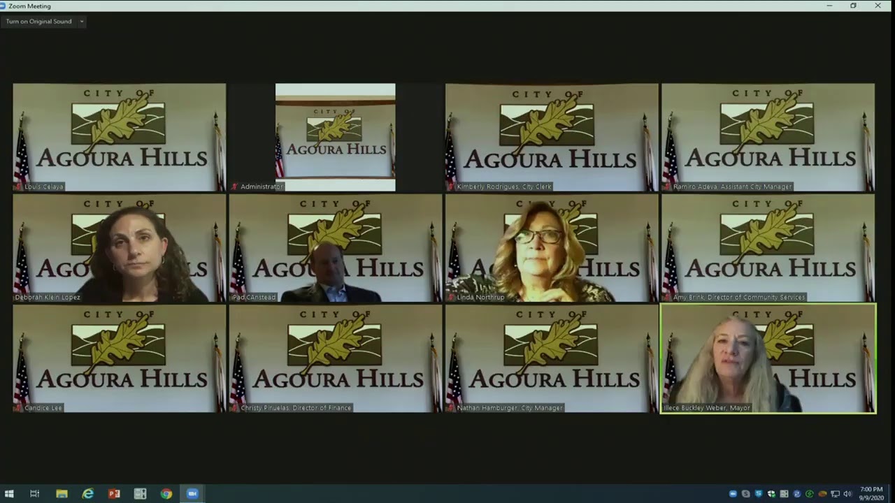 Agoura Hills City Council Meeting 9/9/20 YouTube