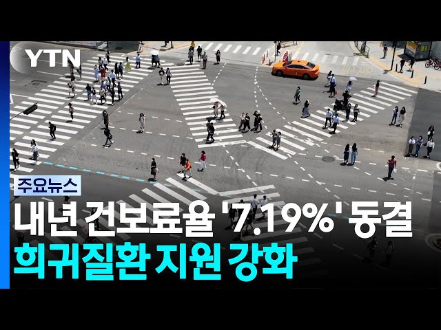내년 건강보험료율 '7.19%' 동결...희귀·난치질환 지원 강화 / YTN