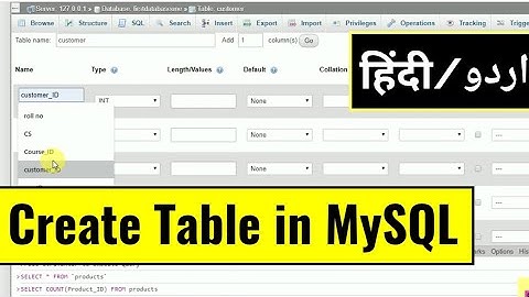 Lec-9: How to Create Table in MySQL Database ( Hindi/Urdu)