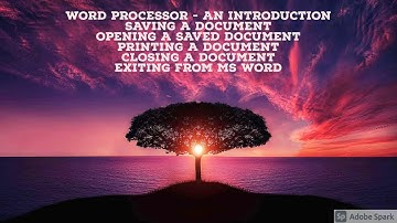 Word Processor   An Introduction