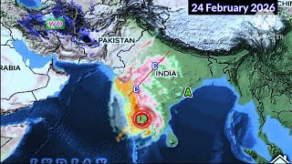 Next 25 Days Weather System Map Forecàst South Asia/20 February 2026 Tamilnadu LPA. 