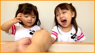 筆でこちょこちょ♪くすぐったーい😍w【手形アート】
