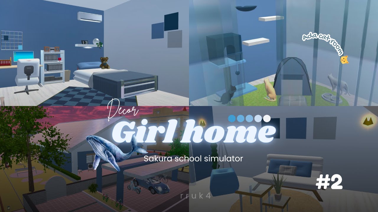 (Save + Edit) Dekorasi Rumah Girl serba Biru di Sakura School Simulator #2 | Request Subscriber !!!
