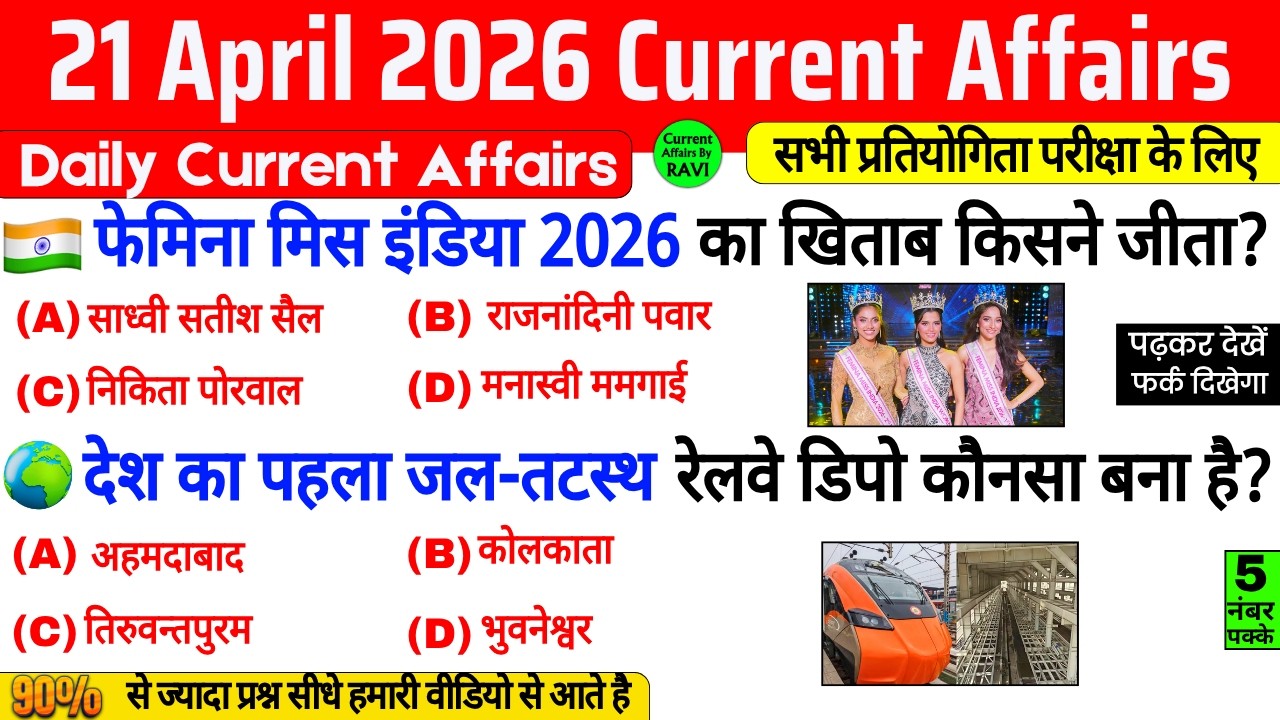 21 April 2026 Current Affairs | Current Affairs Today | Current GK SSC ...