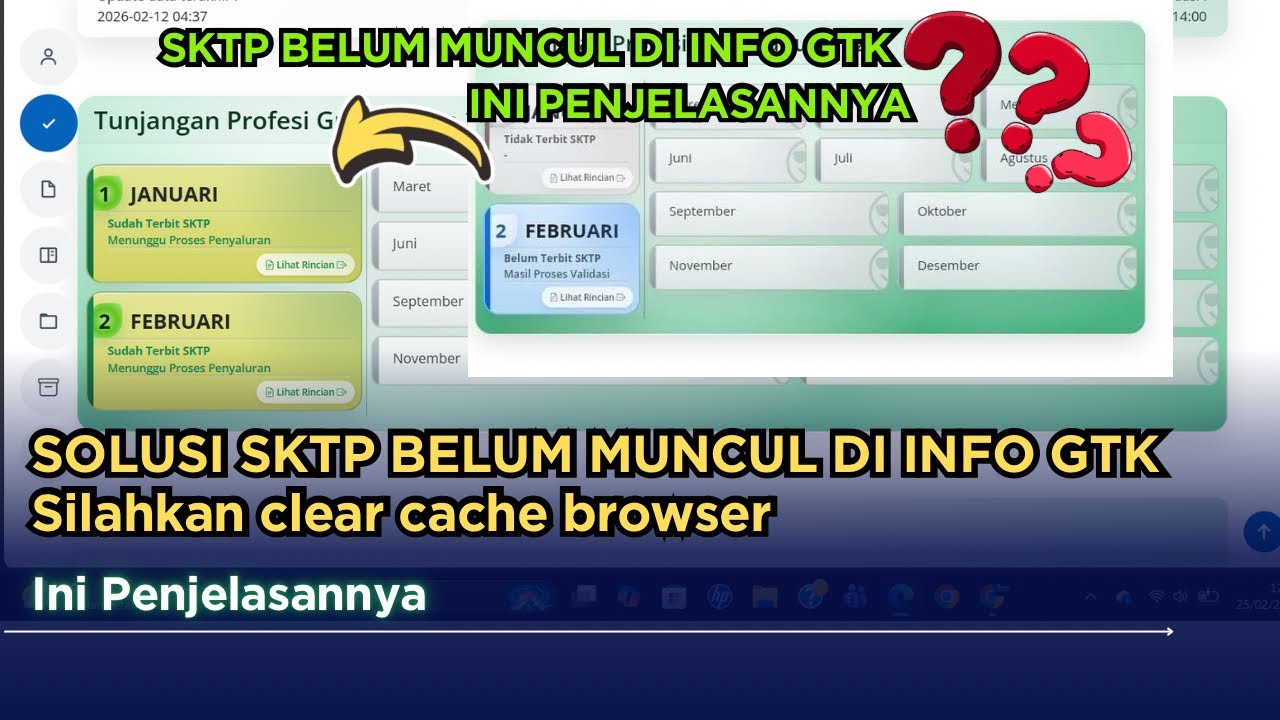 SKTP Bulan Januari & Februari Belum Muncul di Info GTK⁉️ Ini Penjelasannya! 👆