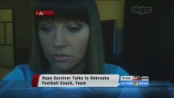 Rape survivor talks to Huskers football team, coach