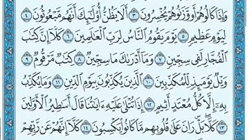 سورة المطففين من الآية 1 الى الآية 17 ﴿دون تكرار﴾