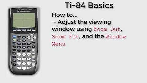 Adjust the Viewing Window Ti 84