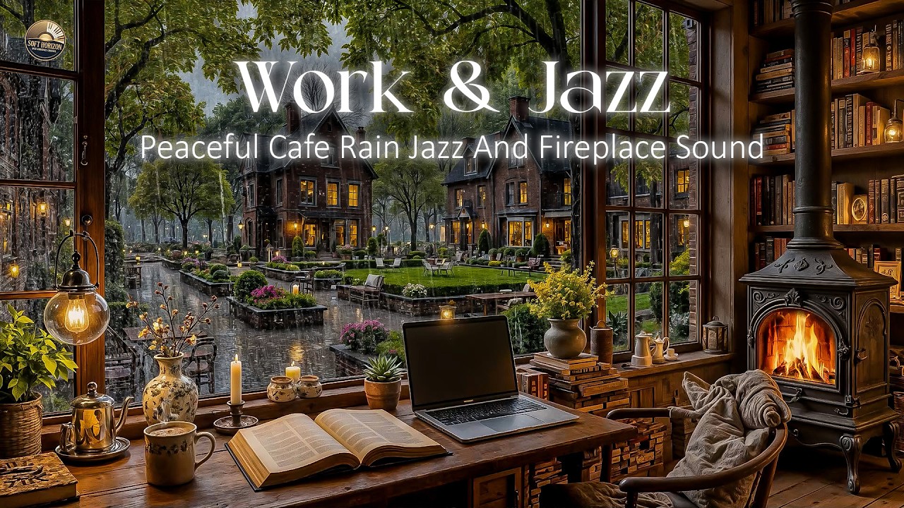 Нежный джаз мирной весны для концентрации | Джаз под дождем и у камина для работы и учебы