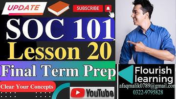 SOC101 Lesson 20/ SOC101 Lecture 20 /SOC101 Short Lecture 20 /SOC101 Final Term Preparation 2025
